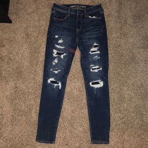Dark wash ripped American Eagle jeans